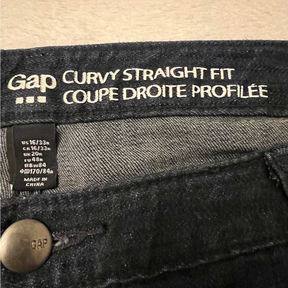 NWT Gap Dark Wash Curvy Straight Fit Jeans - Picture 5 of 7